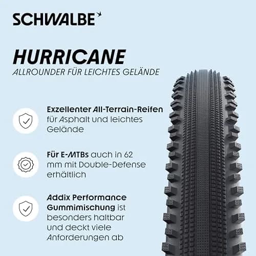 Schwalbe Hurricane Bicycle Tire – All-Round 27.5x2.40 | All Terrain MTB & Trekking Tire thumbnail 2
