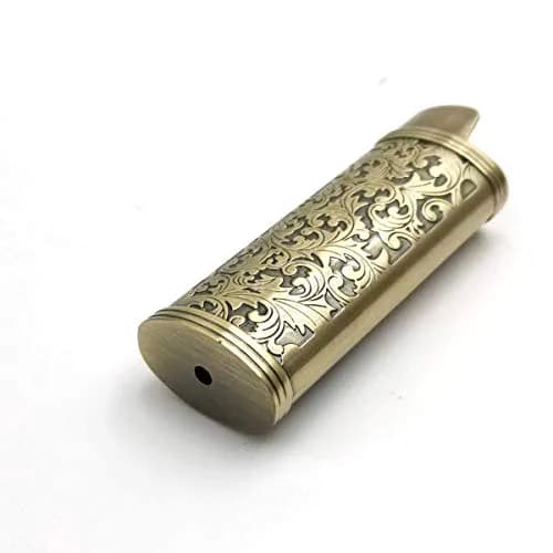 Lucklybestseller Metal Lighter Case Holder Vintage Floral Stamped for BIC Full Size Lighter J6 | Classic Metal Lighter Cover with Carved Patterns thumbnail 6