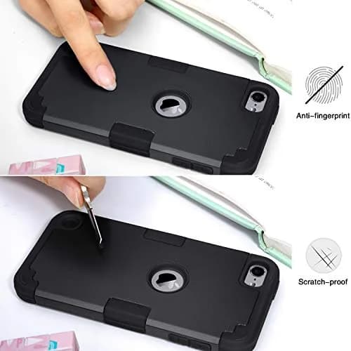 IDweel Black Hybrid Case with 2 Screen Protectors for iPod Touch 7th/6th/5th Gen | Heavy Duty Protection thumbnail 6