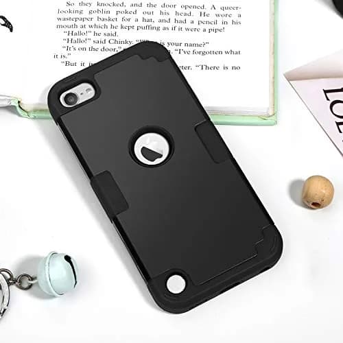 IDweel Black Hybrid Case with 2 Screen Protectors for iPod Touch 7th/6th/5th Gen | Heavy Duty Protection thumbnail 3