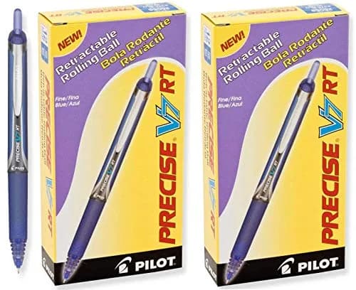 Pilot Precise V7 RT Retractable Rolling Ball Pens 24 Pack | Fine Point, Blue Ink, Refillable thumbnail 1