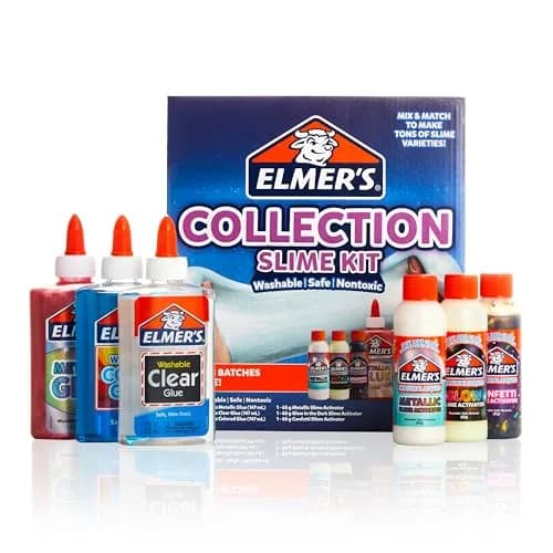 Elmer's Slime Kit 6 Count | Washable, Nontoxic, Metallic & Clear Slime thumbnail 1