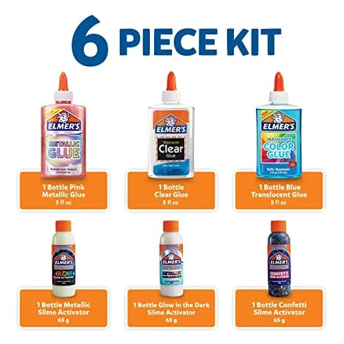Elmer's Slime Kit 6 Count | Washable, Nontoxic, Metallic & Clear Slime thumbnail 3