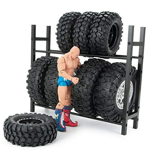 Benedict Harry RC Car Alloy Tire Rack/Wheel Rack for 1/10 1.9'' & 2.2'' Rims & Tires, Black thumbnail 5