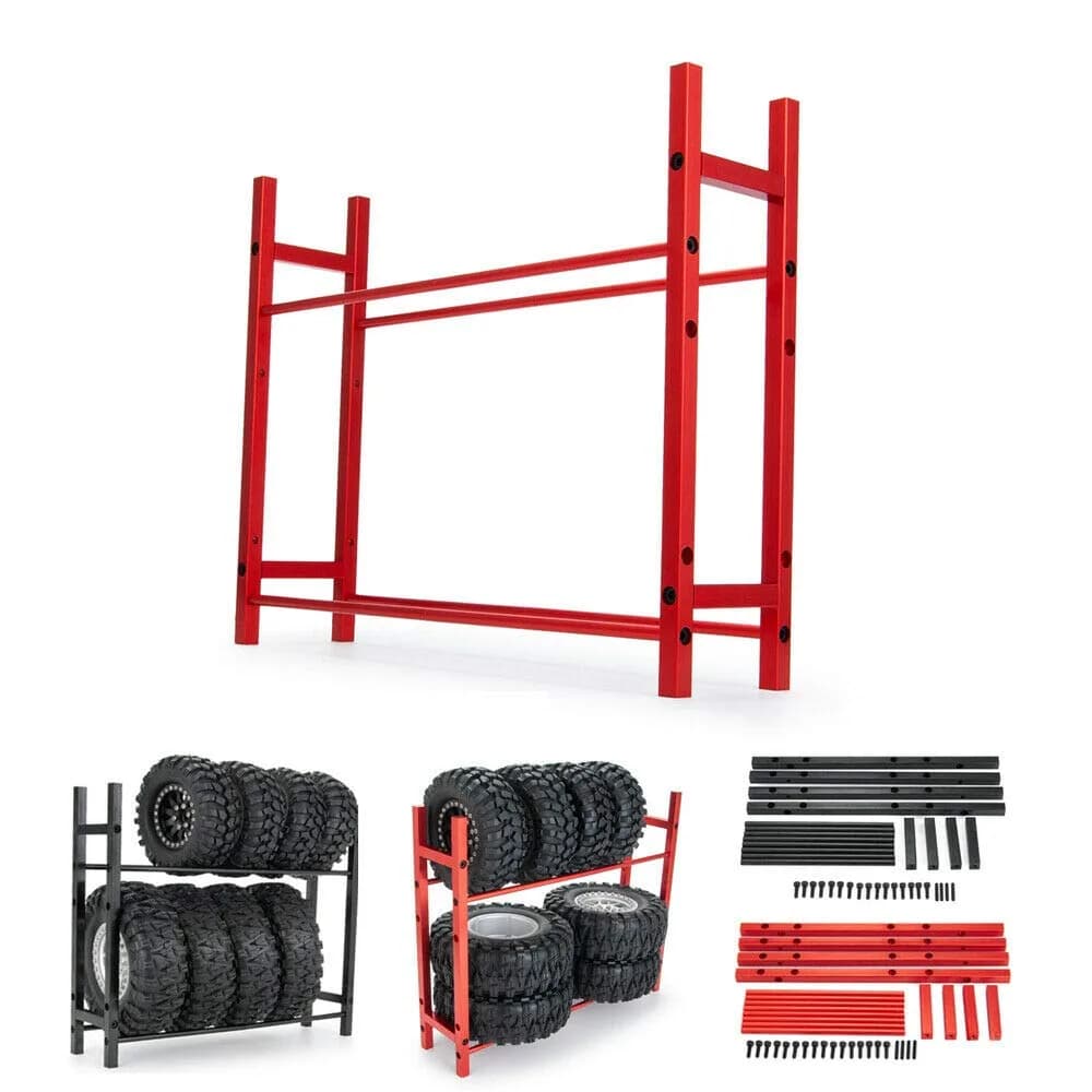 Benedict Harry RC Car Alloy Tire Rack/Wheel Rack for 1/10 1.9'' & 2.2'' Rims & Tires, Black