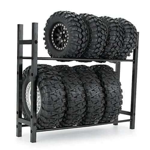 Benedict Harry RC Car Alloy Tire Rack/Wheel Rack for 1/10 1.9'' & 2.2'' Rims & Tires, Black thumbnail 4