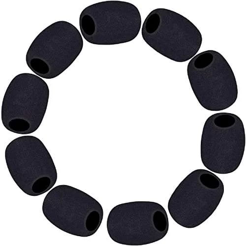 Phinus 10 Pack Lapel Microphone Windscreen Foam Covers 12mm Caliber | Noise Reduction for Headsets thumbnail 1