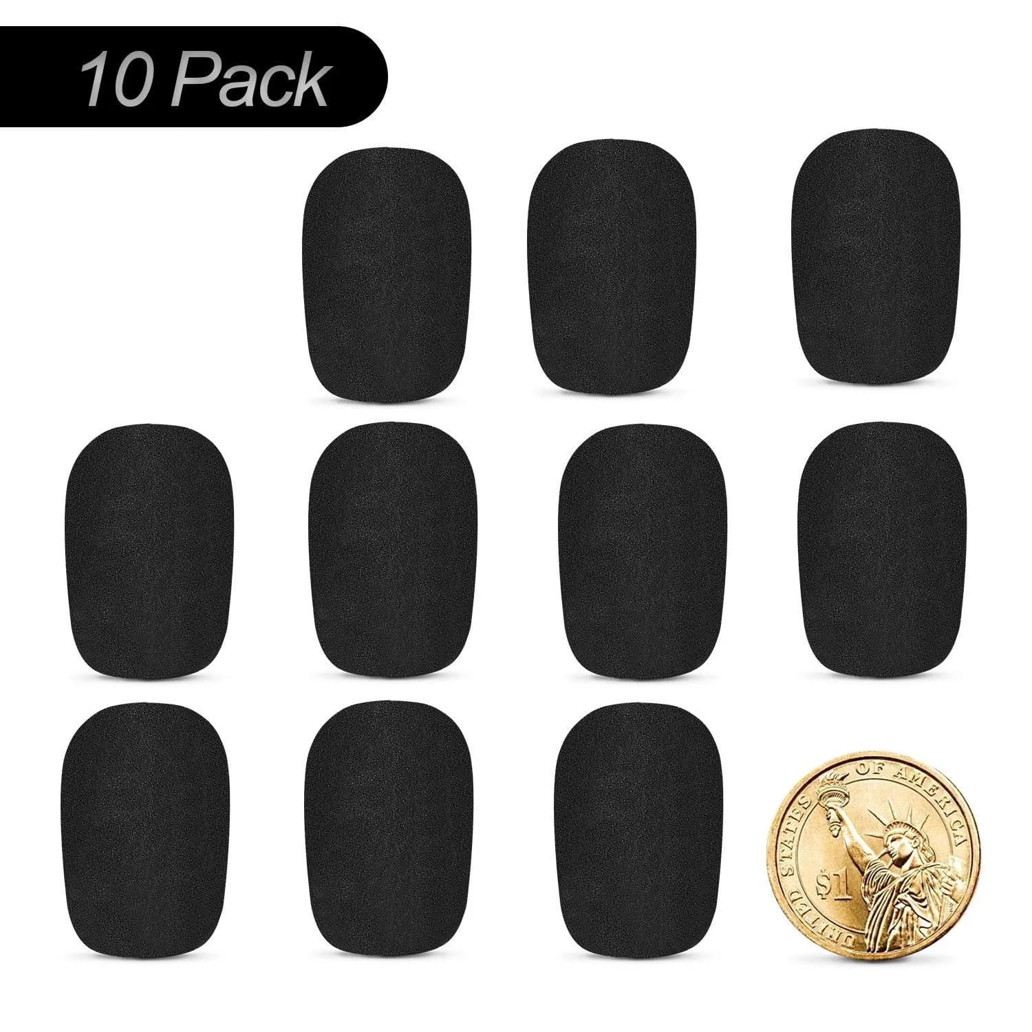 Phinus 10 Pack Lapel Microphone Windscreen Foam Covers 12mm Caliber | Noise Reduction for Headsets - view 6