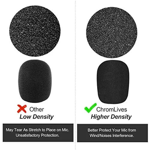Phinus 10 Pack Lapel Microphone Windscreen Foam Covers 12mm Caliber | Noise Reduction for Headsets thumbnail 2