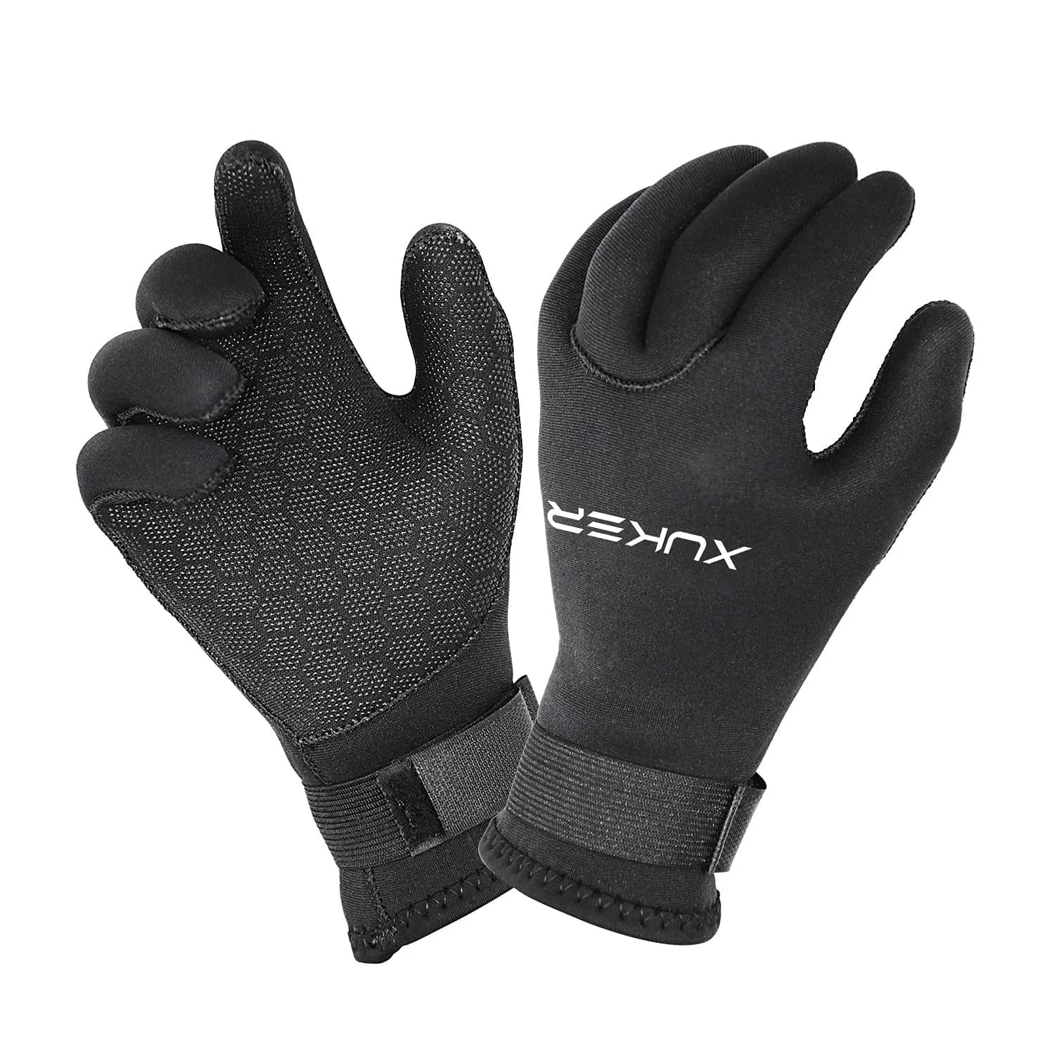 XUKER Water Gloves 3mm Neoprene Five Finger | Thermal Water Sports Gloves for Men Women — XX-Large