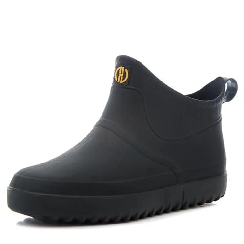 jessie Men Rain Boots Waterproof Slip On Ankle Boots 9 | Non-Slip Rubber Rain Booties thumbnail 1