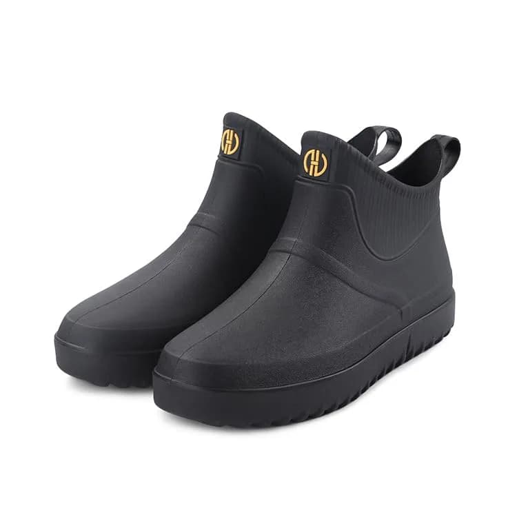 jessie Men Rain Boots Waterproof Slip On Ankle Boots 9 | Non-Slip Rubber Rain Booties thumbnail 6