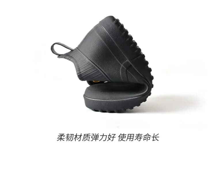 jessie Men's Waterproof Ankle Rain Boots Slip On Rubber Casual Shoes (US 8.5, Black) thumbnail 13
