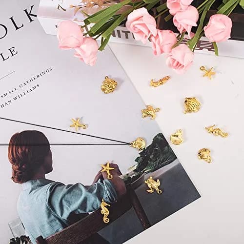 PH PandaHall 120pcs Golden Ocean Animals Charms | 1-2mm Hole Size thumbnail 6