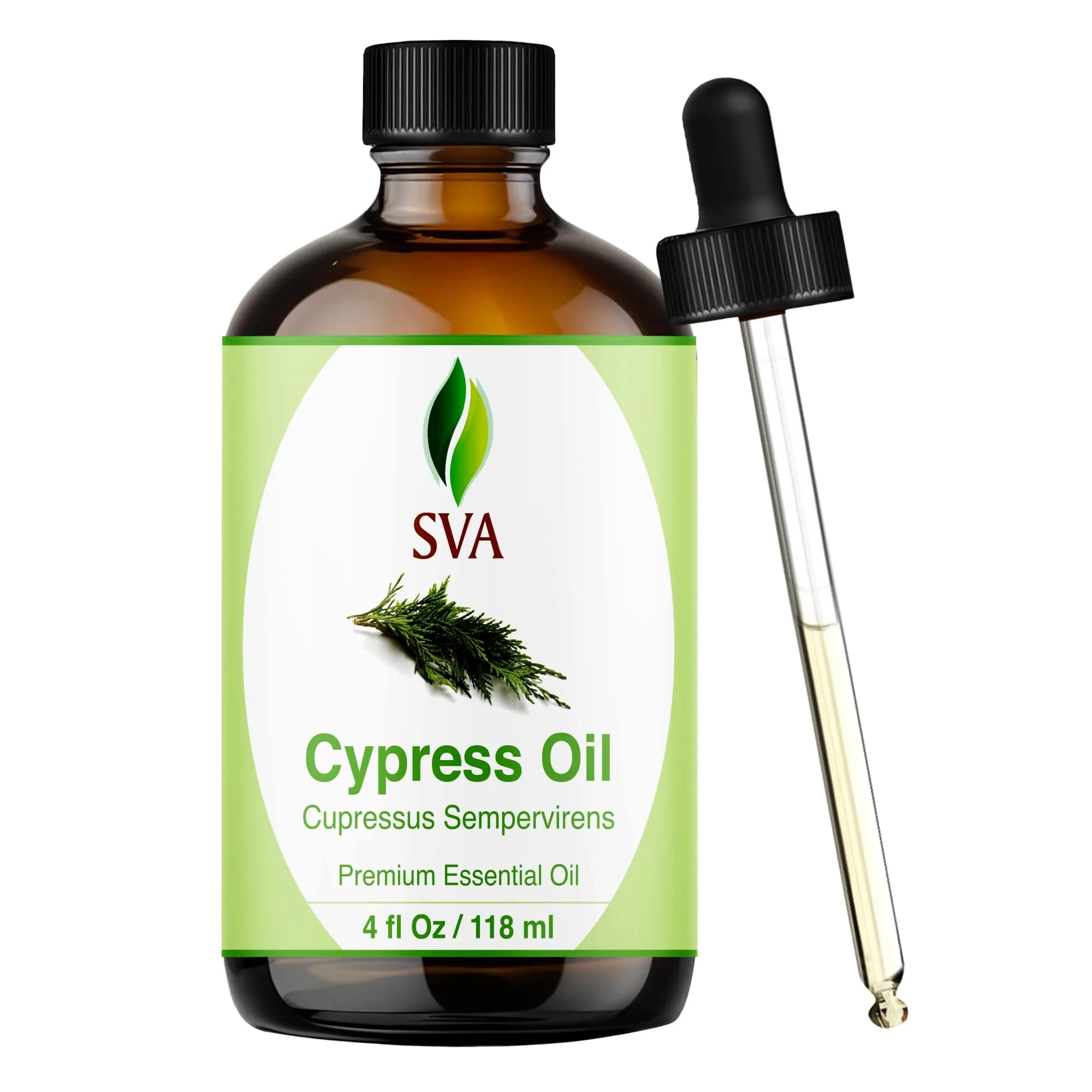 SVA ORGANICS Organic Cypress Essential Oil 4 Fl Oz (118 mL) - Pure & Natural - main product image