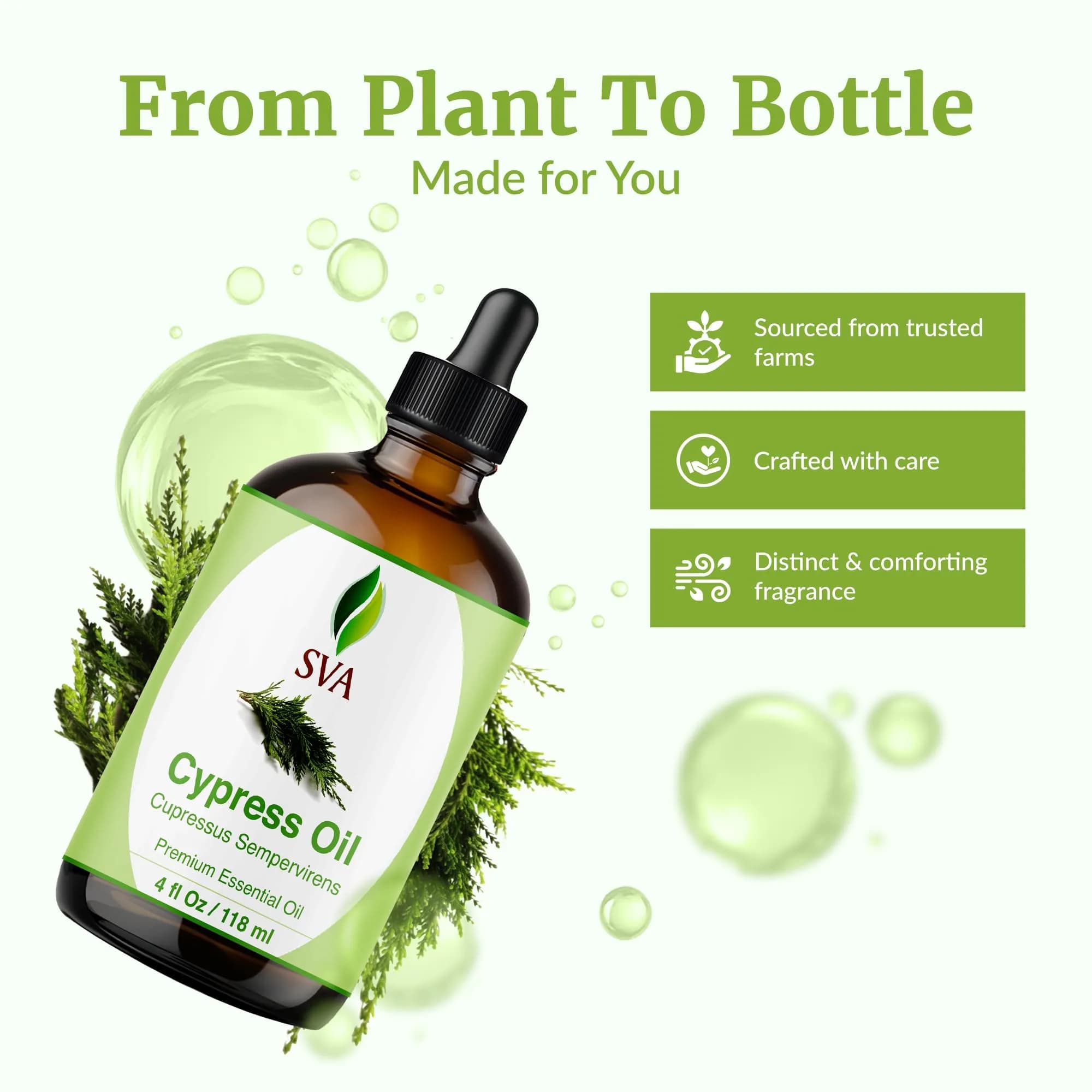 SVA ORGANICS Organic Cypress Essential Oil 4 Fl Oz (118 mL) - Pure & Natural - view 4