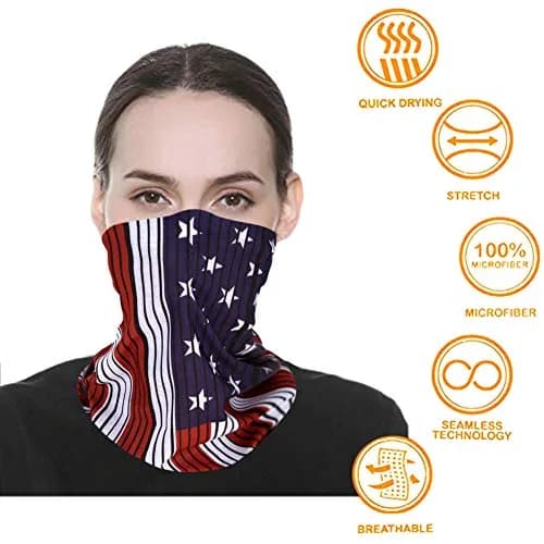 Cutewing American Flag Neck Gaiter Masks (10-Pack) | Breathable Polyester Microfiber for Sports & Outdoors thumbnail 4