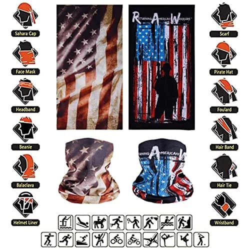 Cutewing American Flag Neck Gaiter Masks (10-Pack) | Breathable Polyester Microfiber for Sports & Outdoors thumbnail 2