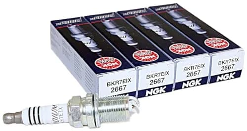 NGK Iridium IX Spark Plug 4 Pack | Compatible with Audi, Buick, Chevy, VW | 14mm Thread, 0.6mm Electrode (4 Pack, Iridium IX) thumbnail 1