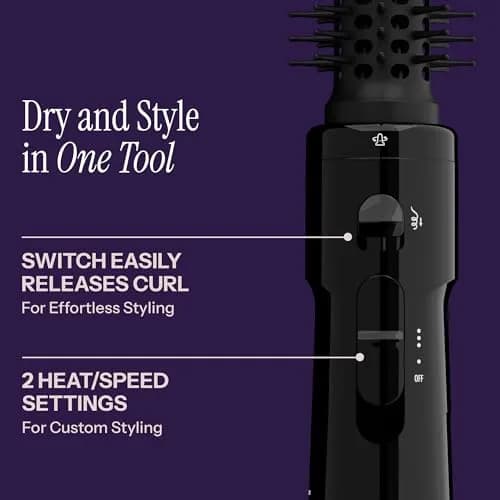 Hot Tools Pro Artist Hot Air Styling Brush | Style, Curl & Touch Ups (1”) Black thumbnail 4
