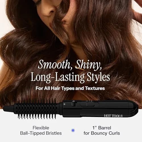 Hot Tools Pro Artist Hot Air Styling Brush | Style, Curl & Touch Ups (1”) Black thumbnail 3
