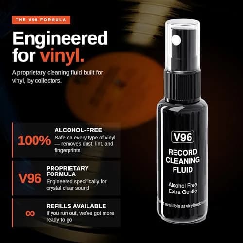 Vinyl Buddy 5-in-1 Vinyl Record Cleaning Kit | 100ml Alcohol-Free Solution & Hardwood Brushes | Clean, Protect & Restore LPs thumbnail 7