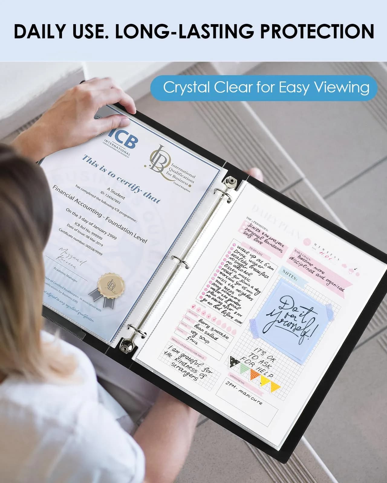 KTRIO Sheet Protectors 8.5 x 11 in (21.59 x 27.94 cm), 50 Pack | Clear Polypropylene for 3 Ring Binders - view 5