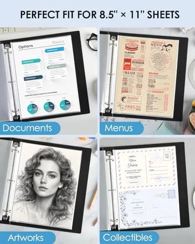 KTRIO Sheet Protectors 8.5 x 11 in (21.59 x 27.94 cm), 50 Pack | Clear Polypropylene for 3 Ring Binders thumbnail 6