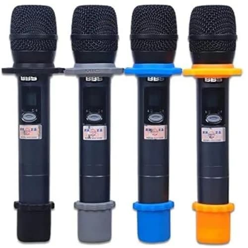 YTYKINOY Wireless Handheld Microphone Silicone Ring & Bottom Sleeve Set (4 Colors, 4 Sets) | Protects Mics from Shocks & Falls thumbnail 1