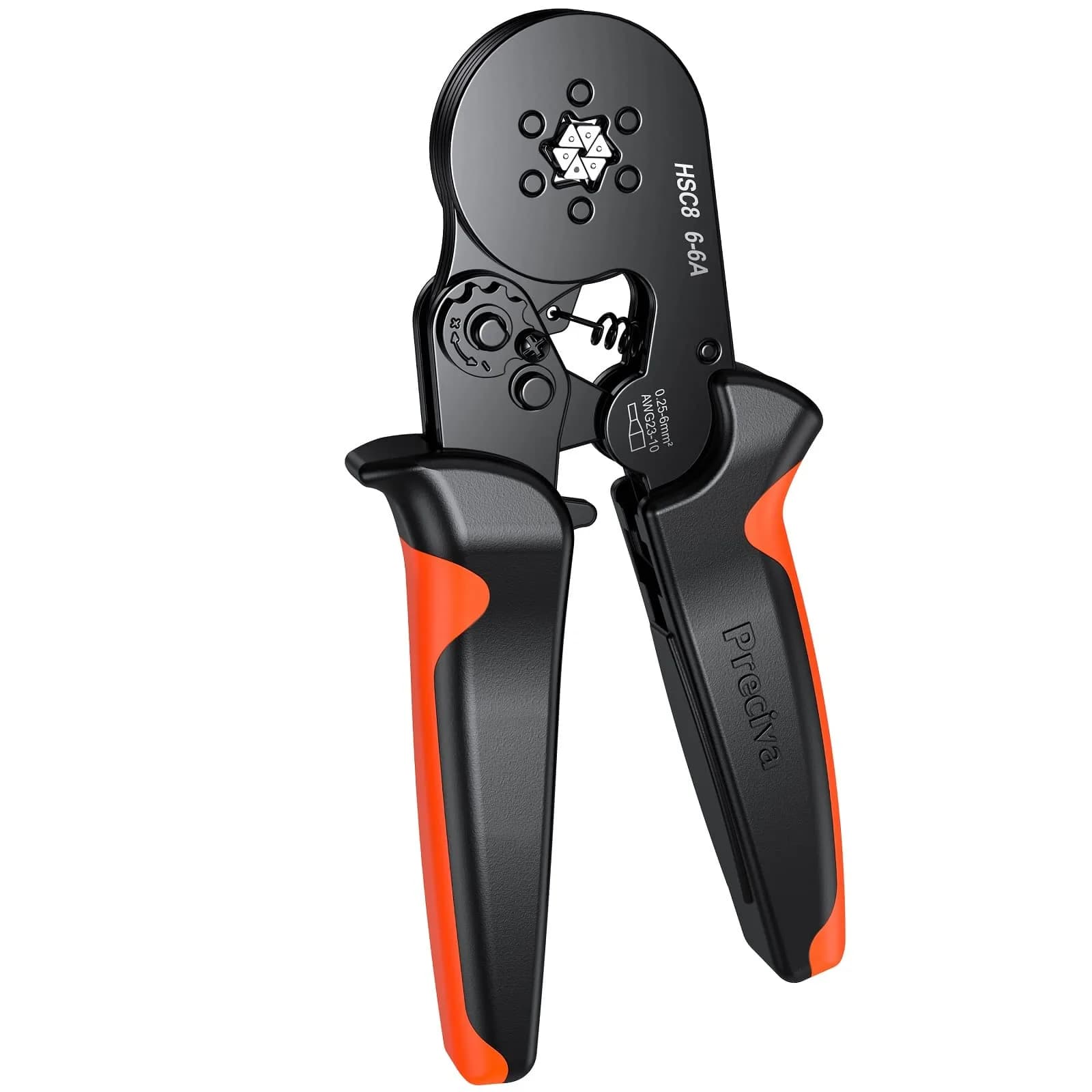 Preciva Ferrule Crimping Tool Self-Adjust Ratchet Wire Terminal Crimper for AWG23-10 | Hexagonal Serrated Profile — CP36001