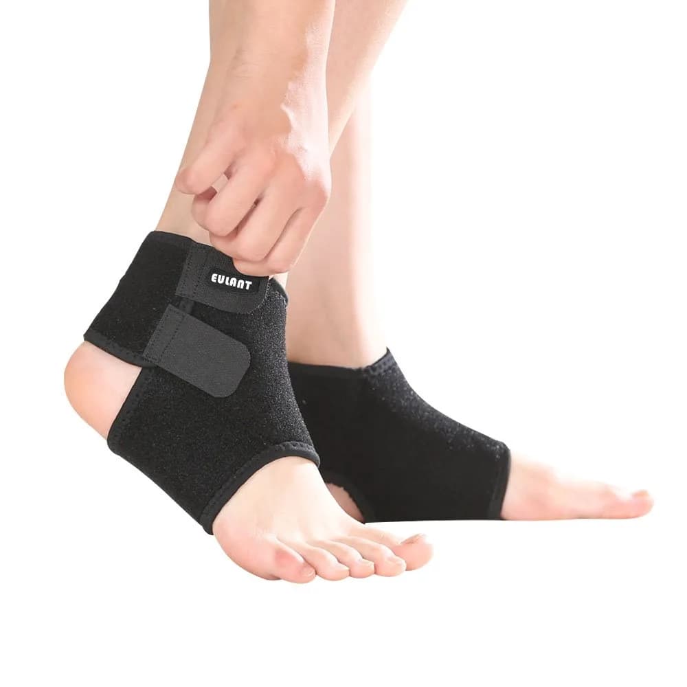 EULANT Kids Ankle Brace Support Compression Sleeve for Foot | Injury Prevention & Pain Relief (70-120 chars) — Black