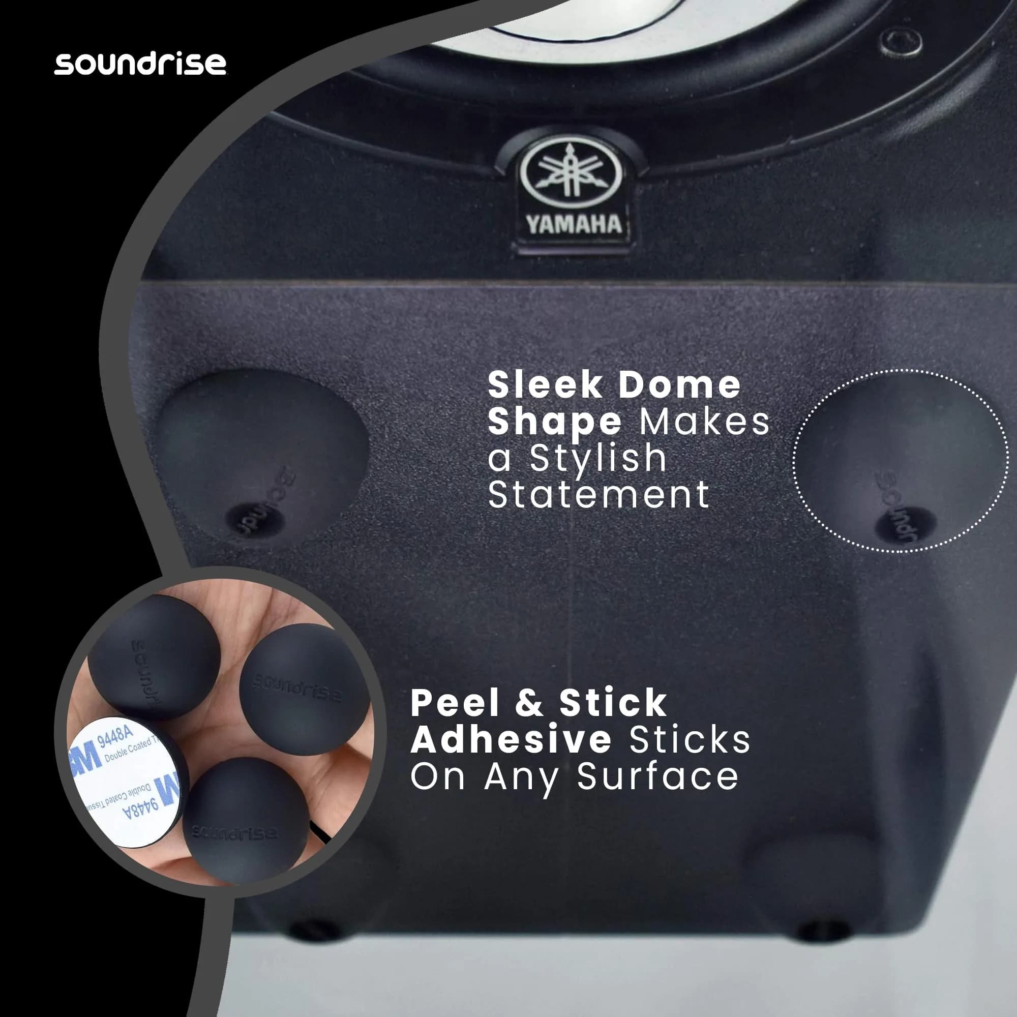 Soundrise DOMES Isolation Pads 1.25 inch (3.175 cm) Black | Reduce Vibration for Clearer Audio - view 4