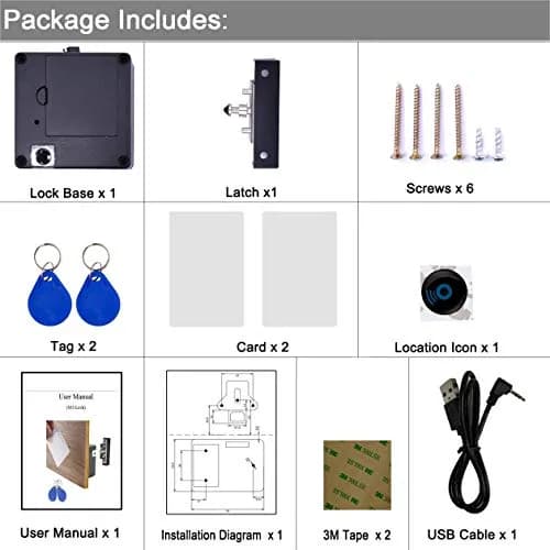 WOOCH RFID Lock Electronic Cabinet Lock, Hidden DIY Lock with USB Cable | Programmable, Wooden Cabinet Compatible thumbnail 7