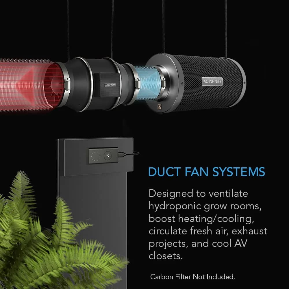 AC Infinity CLOUDLINE PRO S12 12” Inline Duct Fan 305mm (12 Inch) | Quiet EC Motor Ventilation for Grow Tents - view 2