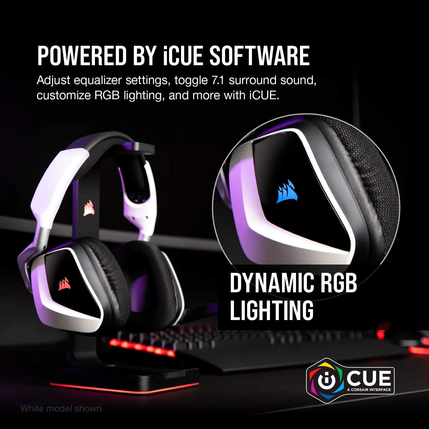 Corsair Void RGB Elite Wireless Gaming Headset – 7.1 Surround Sound – Omni-Directional Microphone – Microfiber Mesh Earpads – Up to 40ft Range – iCUE Compatible – PC, Mac, PS5, PS4 – Carbon thumbnail 7