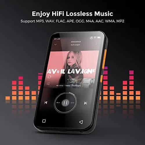 TIMMKOO 72GB MP3 Player with Bluetooth 4.0" Touchscreen | HiFi Sound & Voice Recorder (Black) thumbnail 4