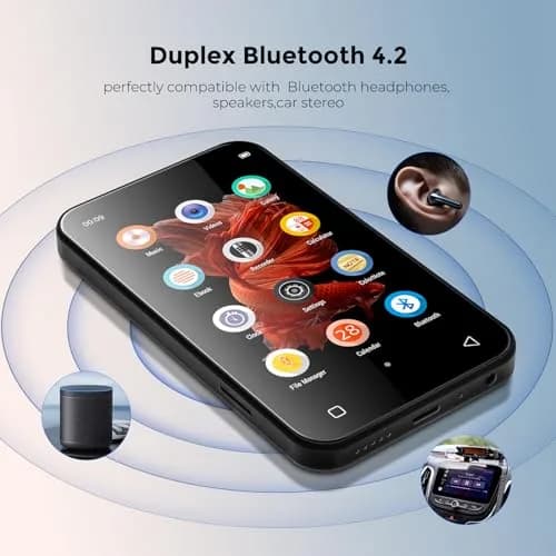 TIMMKOO 72GB MP3 Player with Bluetooth 4.0" Touchscreen | HiFi Sound & Voice Recorder (Black) thumbnail 2