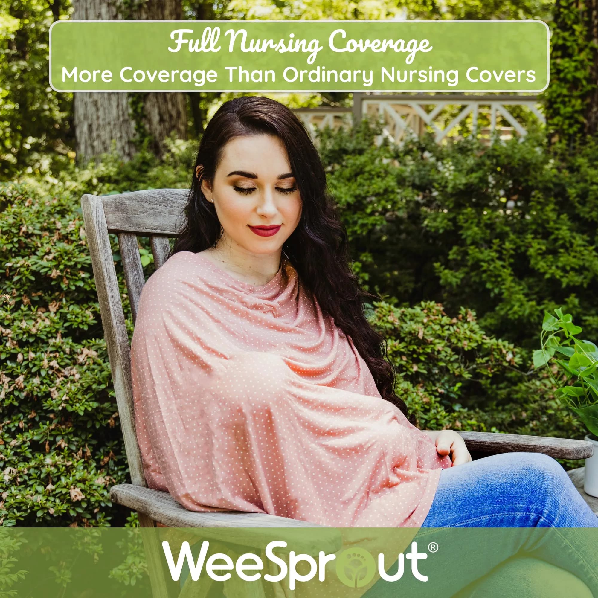 WeeSprout Nursing Cover - Vintage Black Stripe | Breathable Lenzing Modal Poncho for Moms - view 2