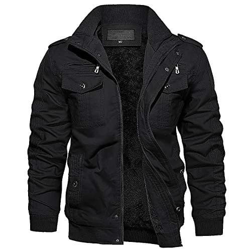 EKLENTSON Mens Winter Jacket with Multi Pockets Fleece Lined Military Coat | Thick, Windproof & Casual (70-120 chars) thumbnail 1