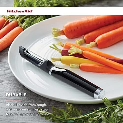 KitchenAid Classic Euro Peeler, 8.6 inches, Black | Double-Edged Serrated Blade for Fruits & Vegetables thumbnail 5