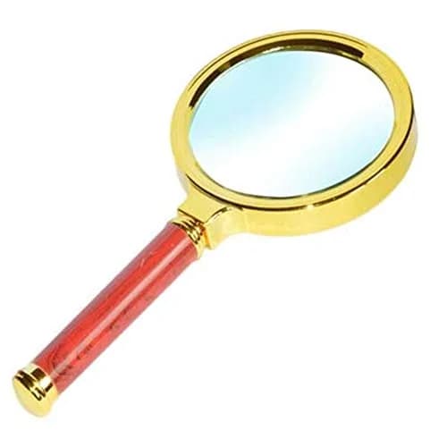 Magnifiers 20x HD Handheld Magnifying Glass for Children & Elderly | Clear Glass Lens, Gold thumbnail 1