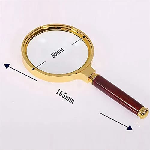 Magnifiers 20x HD Handheld Magnifying Glass for Children & Elderly | Clear Glass Lens, Gold thumbnail 3