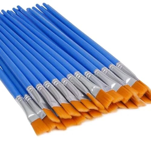 UPINS 30 Pcs Flat Paint Brushes | Small Detail Brushes for Acrylic, Watercolor & Oil (16.1cm) thumbnail 1