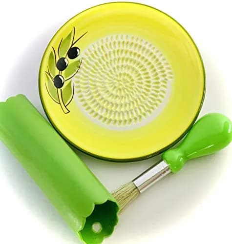 BonCera Premium Ceramic Garlic Grater Plate Set - Yellow Olive | Safe, Durable & Versatile (70-120 chars) thumbnail 2