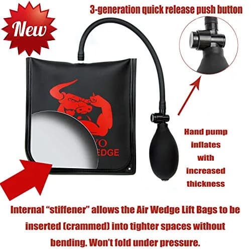 PAFOWO Commercial Grade Air Wedge Pump Leveling Kit with 2 Non-Scratch Pry Tools, 3 Sizes (Small, Medium, Large), 300 LB Load Rating thumbnail 3