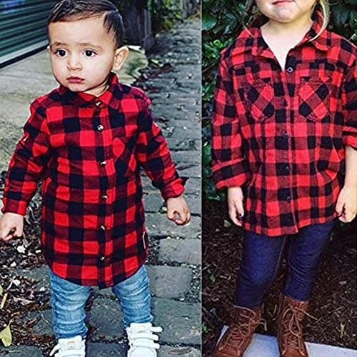 Goodplayer Kids Flannel Shirt 2-3T | Soft Cotton Plaid Long Sleeve for Toddler Boys & Girls thumbnail 4