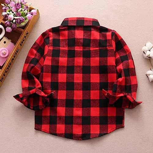 Goodplayer Kids Flannel Shirt 2-3T | Soft Cotton Plaid Long Sleeve for Toddler Boys & Girls thumbnail 5