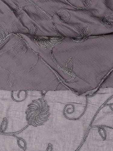 DUPATTA BAZAAR Embroidered Black Chiffon Dupatta 240cm (94in) x 100cm (39in) thumbnail 6
