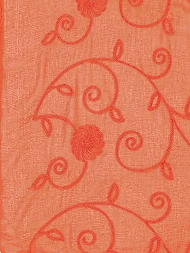 DUPATTA BAZAAR Embroidered Orange Chiffon Dupatta 94 x 33 inches (239 x 84 cm) | Soft Regal Aari Work thumbnail 5