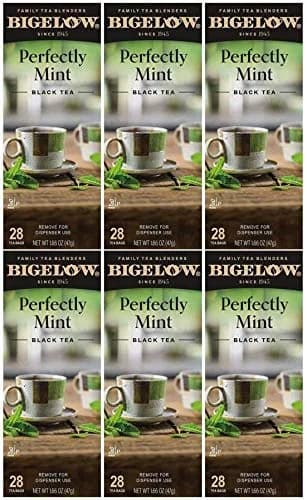 Bigelow Plantation Mint Tea Bags 28-Count Pack of 6 | Organic Mint Flavor, Sealed Pack, 168 Teabags — Mint